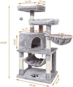 img 2 attached to 🐱 Enhance Your Cat's Playtime with the SYANDLVY Multi-Level Indoor Cat Tree: The Ultimate Furniture Activity Tower for Kittens, Complete with Scratching Posts, Perch, Hammock, and Interactive Hanging Ball