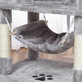 img 1 attached to 🐱 Enhance Your Cat's Playtime with the SYANDLVY Multi-Level Indoor Cat Tree: The Ultimate Furniture Activity Tower for Kittens, Complete with Scratching Posts, Perch, Hammock, and Interactive Hanging Ball