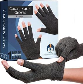 img 4 attached to 💪 Relieve Arthritis Pain with Dr. Frederick's Original Compression Gloves for Women & Men - Large Size