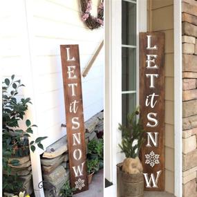 img 2 attached to ❄️ Transform Your Winter Decor with Large Let It Snow Stencils - 9 Pack Vertical Sign Templates, Perfect for Painting on Wood, Ideal Reusable Letter Stencils for Christmas Front Door Porch Wood Signs with Snowflake Design