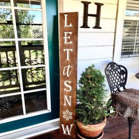 img 3 attached to ❄️ Transform Your Winter Decor with Large Let It Snow Stencils - 9 Pack Vertical Sign Templates, Perfect for Painting on Wood, Ideal Reusable Letter Stencils for Christmas Front Door Porch Wood Signs with Snowflake Design