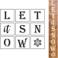 ❄️ transform your winter decor with large let it snow stencils - 9 pack vertical sign templates, perfect for painting on wood, ideal reusable letter stencils for christmas front door porch wood signs with snowflake design logo