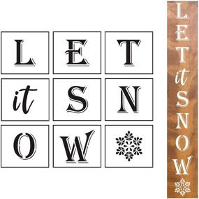 img 4 attached to ❄️ Transform Your Winter Decor with Large Let It Snow Stencils - 9 Pack Vertical Sign Templates, Perfect for Painting on Wood, Ideal Reusable Letter Stencils for Christmas Front Door Porch Wood Signs with Snowflake Design