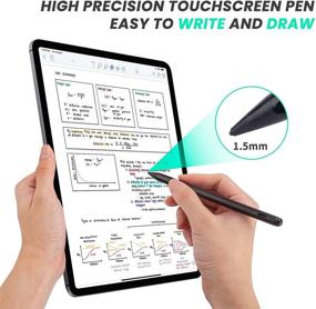 img 1 attached to 🖊️ High Precision Active Stylus Pen for Capacitive Touch Screen Tablets and Cellphones - Universal Compatibility for iPad/iPhone/Samsung/Surface and More - Fine Tip Stylus Pencil for Drawing - Black