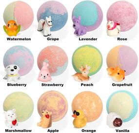 img 2 attached to 12 Packs of JOYIN Bath Bombs with Surprise Toy Inside, Animal Toys for 🛀 Kids, Natural Essential Oil SPA Bath Fizzies Set, Safe Birthday Gift for Boys and Girls