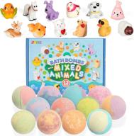 12 packs of joyin bath bombs with surprise toy inside, animal toys for 🛀 kids, natural essential oil spa bath fizzies set, safe birthday gift for boys and girls logo