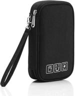 🎒 compact cable organizer bag: portable storage for electronic accessories, charger, hard drive, and more (black) logo