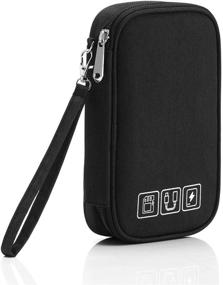 img 4 attached to 🎒 Compact Cable Organizer Bag: Portable Storage for Electronic Accessories, Charger, Hard Drive, and More (Black)