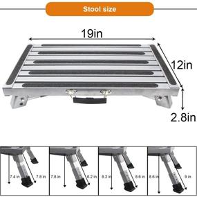 img 2 attached to 🚪 FLSEPAMB Portable RV Steps 19&#34; x 12&#34; Aluminum Folding Steps - Anti-Slip Surface, Rubber Feet, Grip Handle - RV Travel, Camping, Household Use - Supports Up to 500 lbs