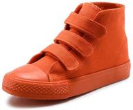 👟 high top orange canvas sneakers: stylish and comfortable boys' shoes for casual attire logo