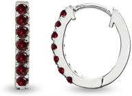 💎 sleek 15mm sterling silver prong-set gemstone oval huggie hoop earrings logo