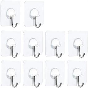 img 4 attached to 📸 Fotosnow Adhesive Hooks: Heavy Duty 15lbs(Max), Transparent, Reusable, Seamless - 10 Pack