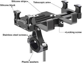 img 3 attached to 🚲 Фетеснайс Крепление для телефона на велосипед – премиальный алюминиевый держатель для мотоциклов, велосипедов, электромобилей и детских колясок - совместим с Samsung Galaxy S9/S8 Plus/iPhone (ширина телефона 2.36-4.33 дюйма)