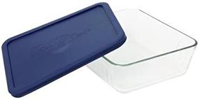 img 2 attached to 🍲 Pyrex COMINHKR067794 6017400 Simply Store 6-Cup Rectangular Bakeware Dish - Set of 2 Containers: Clear with Blue Cover