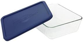 img 3 attached to 🍲 Pyrex COMINHKR067794 6017400 Simply Store 6-Cup Rectangular Bakeware Dish - Set of 2 Containers: Clear with Blue Cover