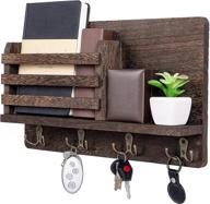 🔑 wall mounted key holder with hooks and mail organizer - 16.5x9.8x2.6 inches логотип