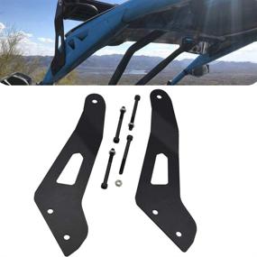 img 4 attached to 🔦 Top-Notch Compatibility: 50'' LED Light Bar Upper Roof Windshield Mounting Brackets for Can-am Maverick X3 2017-2021