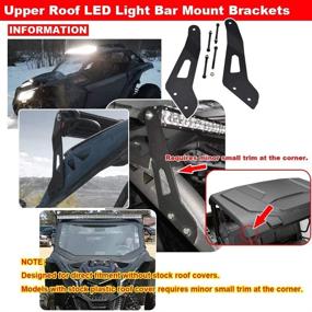 img 1 attached to 🔦 Top-Notch Compatibility: 50'' LED Light Bar Upper Roof Windshield Mounting Brackets for Can-am Maverick X3 2017-2021