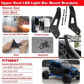 img 3 attached to 🔦 Top-Notch Compatibility: 50'' LED Light Bar Upper Roof Windshield Mounting Brackets for Can-am Maverick X3 2017-2021