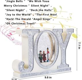 img 2 attached to 🎄 Joy Family Musical Christmas Snow Globe Lantern - Lighted Xmas Water Lantern with Swirling Glitter - 6 Hour Timer Home Holiday Decorations (Joy Lantern)