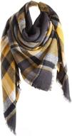 🧣 c-stylish winter women oversized tartan blanket scarf: warm cozy tartan wrap shawl cape logo