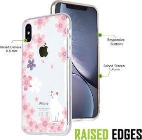 img 3 attached to 🐱 MURMAZ Cute Cat Floral Printed Flower Pattern Transparent Soft Bumper Case Cover for iPhone X/XS - Cat Dreams Edition