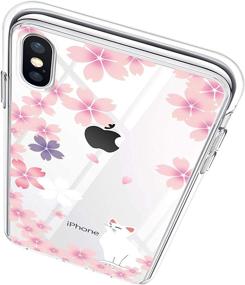 img 1 attached to 🐱 MURMAZ Cute Cat Floral Printed Flower Pattern Transparent Soft Bumper Case Cover for iPhone X/XS - Cat Dreams Edition