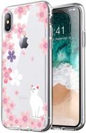 🐱 murmaz cute cat floral printed flower pattern transparent soft bumper case cover for iphone x/xs - cat dreams edition logo