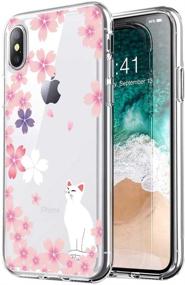 img 4 attached to 🐱 MURMAZ Cute Cat Floral Printed Flower Pattern Transparent Soft Bumper Case Cover for iPhone X/XS - Cat Dreams Edition