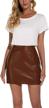 guanyy womens leather vintage classic women's clothing in skirts logo