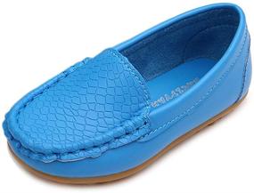 img 4 attached to 👟 Детские искусственные лодочные кроссовки LONSOEN - туфли для мальчиков - мокасины для малышей.