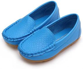 img 2 attached to 👟 Детские искусственные лодочные кроссовки LONSOEN - туфли для мальчиков - мокасины для малышей.