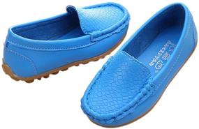 img 1 attached to 👟 Детские искусственные лодочные кроссовки LONSOEN - туфли для мальчиков - мокасины для малышей.