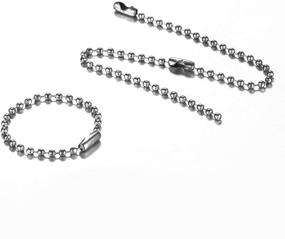 img 3 attached to 🔗 Housweety 100pcs Silver Tone Connector Clasp Ball Chains Keychain Tag 10cm(3 7/8): Efficient Bulk pack of 100 Silver Connector Clasp Ball Chains for Keychains and Tags