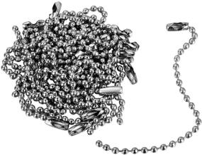 img 1 attached to 🔗 Housweety 100pcs Silver Tone Connector Clasp Ball Chains Keychain Tag 10cm(3 7/8): Efficient Bulk pack of 100 Silver Connector Clasp Ball Chains for Keychains and Tags