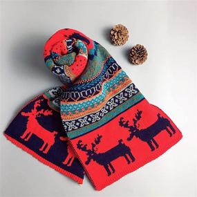 img 3 attached to Felice Winter Reindeer Snowflake Christmas Women's Accessories in Scarves & Wraps