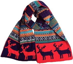 img 1 attached to Felice Winter Reindeer Snowflake Christmas Women's Accessories in Scarves & Wraps