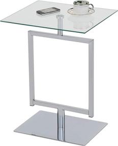 img 2 attached to 🌐 Kings Brand Furniture - Contemporary Metal/Glass Accent Side End Table in Chrome Finish