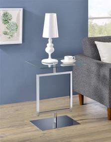 img 3 attached to 🌐 Kings Brand Furniture - Contemporary Metal/Glass Accent Side End Table in Chrome Finish