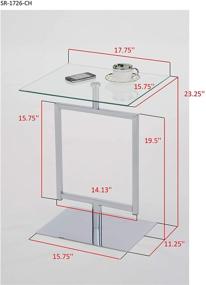 img 1 attached to 🌐 Kings Brand Furniture - Contemporary Metal/Glass Accent Side End Table in Chrome Finish