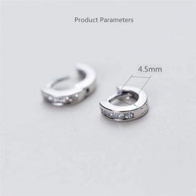 img 3 attached to 💎 Sterling Silver CZ Micro Huggie Hoops: Stylish Small Hoop Earrings for Women and Teens