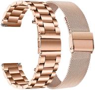 👩 trumirr watchband set for fossil women's gen 5 julianna smartwatch - solid stainless steel metal and mesh loop quick release strap logo