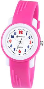 img 4 attached to Waterproof Outdoor Analog Kids Watch for Boys and Girls, Ideal for Children Ages 3-12, with Durable Rubber Band