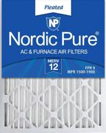 nordic pure 16x24x2m12 3 pleated condition logo