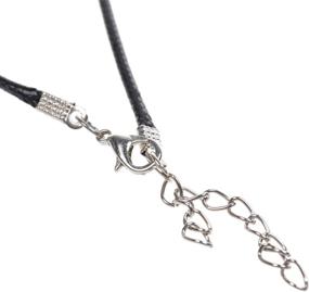 img 1 attached to Pack of 50 Black Imitation Leather Braided Cord Necklaces with Extension Chain and Silver Lobster Claw Clasp - Ideal for Jewelry Making and Crafts