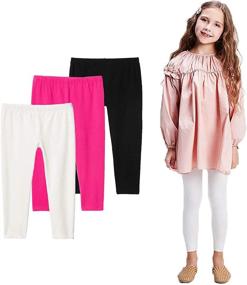 img 4 attached to 👧 Felix & Flora Leggings for Girls - Toddler Kids Summer Pants for School Dance