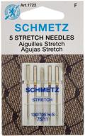 🧵 schmetz 1722 stretch needles, size 75/11, 130/705 h-s, pack of 5 (2 packs) logo