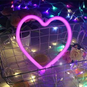 img 2 attached to 💖 Eye-catching Heart Neon Sign for Bedroom - USB/Battery Powered LED Neon Lights for Christmas, Birthday Party, Living Room - Pink Neon Light Sign for Girls, Kids Room