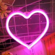 💖 eye-catching heart neon sign for bedroom - usb/battery powered led neon lights for christmas, birthday party, living room - pink neon light sign for girls, kids room логотип