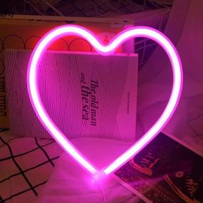 img 1 attached to 💖 Eye-catching Heart Neon Sign for Bedroom - USB/Battery Powered LED Neon Lights for Christmas, Birthday Party, Living Room - Pink Neon Light Sign for Girls, Kids Room